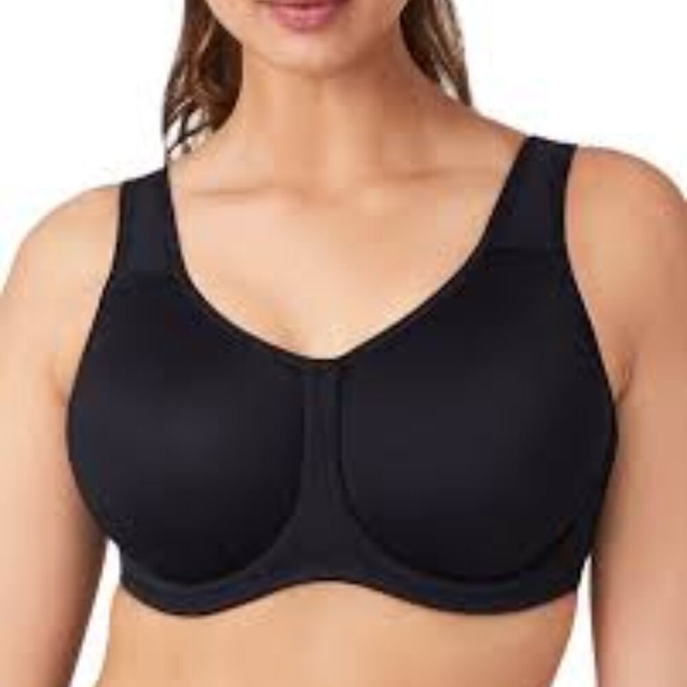 NWOT 36H Black Wacoal Underwire High Impact Sports Bra 36H 855170